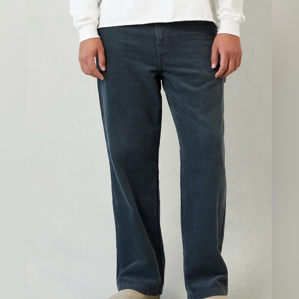 Pac Sun Black/Dark Blue Baggy Corduroy Pants Size 31